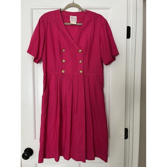 Vintage Lanz Sailor Dress Womens 8 Classic Double-Breasted Midi Gold Button USA - Picture 1 of 7